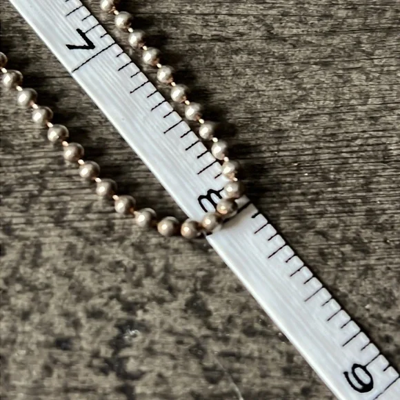 Vintage Sterling Silver 16 inch Bead Ball Chain Necklace Stamped Lobster Clasp - Picture 4 of 4